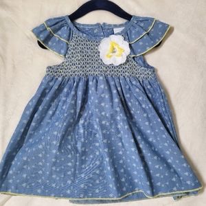 Blue dress with yellow flower